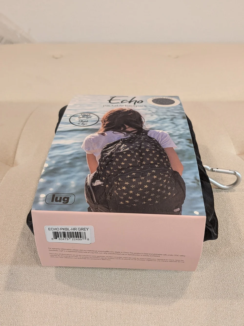 Echo Packable Backpack by Lug - Black with Gold Stars